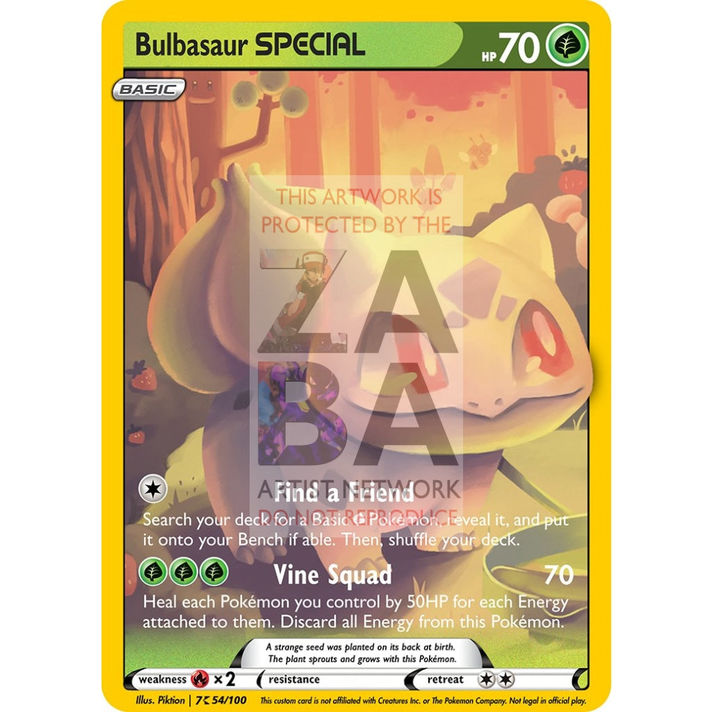 Bulbasaur SPECIAL Custom Pokemon Card - ZabaTV