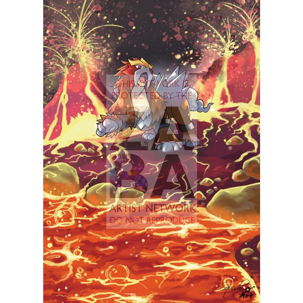 Entei SM219 Sun & Moon Promo Extended Art Custom Pokemon Card - ZabaTV